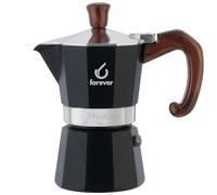 Caffettiera Moka 2 Tazze Alluminio, Miss Moka Prestige Radica, Caffettiera Moka per Casa, Caffettiera Portatile per Viaggio, Tazze di Caffè, inclusa Guarnizione in Silicone
