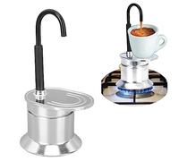 Caffettiera Moka a Tubo Singolo 1 Tazza da 50 Ml in Lega di Alluminio per Viaggi All'aperto