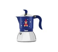 Bialetti Fiammetta Induction Orsetto Natale 2025, Moka in Alluminio, con Base in Acciaio, Adatta ai Piani ad Induzione Caffettiera Blu, Edizione Speciale Joyful Memories