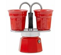 Bialetti Caffettiera Mini Express Rossa Con 2 Bicchieri 2 Tazze 0007303
