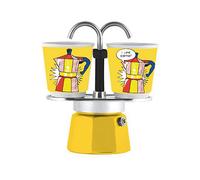 Bialetti, Mini Express, Caffettiera con 2 Bicchierini Lichtenstein, Alluminio
