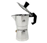Caffettiera Moka Express Espresso 1/2 MezzaTazza in Alluminio con Kit Ricambi Omaggio (Gaurnizione Filtro Manico Imbuto)