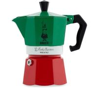 Caffettiera Moka Express Tricolore, 3 Tazze, Manico anti Scottatura, Non Adatta