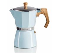 Caffettiera Moka Haeger MOKA Pot 6 6 Tazze Alluminio Manico Bakelite Blu