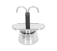 Caffettiera Moka in Acciaio Inossidabile, Design a Doppio Tubo Caffettiera Moka da 100 Ml, Caffettiera Espresso Classico Stile Italiano Piano Cottura Caffettiera 2 Tazze, Caffettiera da Campeggio