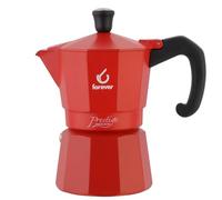 Caffettiera Moka Induzione 3 Tazze, Miss Moka Prestige Induction 'All Red', Caffettiera Moka per Casa, Caffettiera Portatile per Viaggio, Tazze di Caffè, inclusa Guarnizione in Silicone
