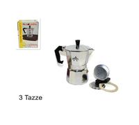 CAFFETTIERA MOKA MACCHINETTA CAFFE' ESPRESSO CLASSICA MISURA 3 TAZZE CON RICAMBI