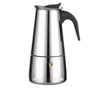 Caffettiera Moka Pot in acciaio inox, progettata per l'uso su fornelli a fuoco e induzione, manico ergonomico per una facile manipolazione (300 ml)