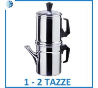 Caffettiera napoletana 1 o 2 tazze ilsa acciaio argento macchina caffe