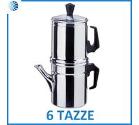 Caffettiera napoletana 6 tazze ilsa alluminio argento macchina macchinetta caffe