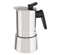 Pedrini steel moka, caffettiera 6 tz in acciaio adatta ad induzione