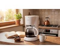 Bomann Macchina da caffè - Caffettiera - Espresso KA183CB - Caffettiera - 900 Watt - 1,5 Litri - Con protezione antigoccia - Interruttore On/Off con indicatore luminoso - Bianco