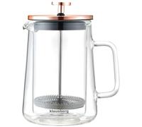 Caffettiera/Tè a pressa francese da 0,60 l, colore oro rosa, KLAUSBERG KB-7724