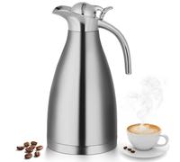 Caffettiera termica da 1,5 l con isolamento sottovuoto, brocca in acciaio inox da 0,3 galloni, comodo bollitore con una mano, contenitore per tè a doppia parete, mantiene le bevande calde e fredde