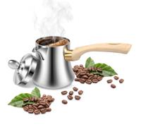 Caffettiera turca, 720 ml, macchina da caffè greca in acciaio inox, 550 ml | Padella per burro con manico e coperchio, scalda cioccolato con beccuccio per fornello, latte, salsa, scalda salse