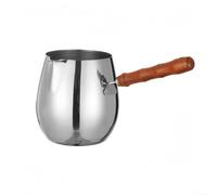 Caffettiera turca in acciaio inox con design a gancio e manico in legno per una conservazione efficiente dello spazio (420 ml)