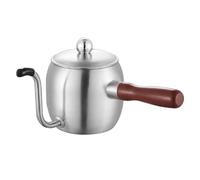Caffettiere a collo d'oca in acciaio inossidabile, bollitore a versamento, teiera con beccuccio stretto, bollitore for caffè da fornello a induzione, campeggio, cucina di casa(Silver)