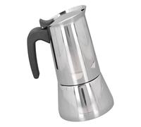 Caffettiere in acciaio antiruggine da 2/4 tazze Design sicuro per uso alimentare per uso domestico Campeggi Costruzione robusta e rilascio di disordine Pulizia Stufa a induzione Macchina da caffè