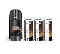 Caffitaly, Macchina da Caffè Volta Nera, 30 Capsule di Caffè Corposo Incluse, per Macchine Originali Caffitaly, Ideale per Preparare Diversi Tipi di Espressi e Bevande Calde