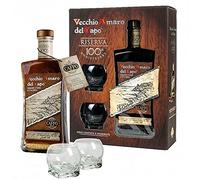 CAFFO AMARO DEL CAPO RISERVA CENTENARIO 70 ONFEZIONE REGALO CON BICCHIERI