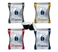 Caff蠂orbone Borbone Respresso DEGUSTAZIONE 50 NERA, 50 BLU, 50 RED, 50 ORO compatibili Nespresso - 4x50 capsule