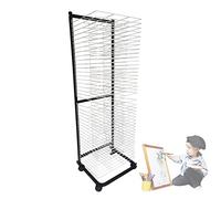 CAFIEDR 40 Ripiani in Filo Metallico per aule mobili, stendibiancheria per opere d'Arte, stendibiancheria per Stampe e lavori Artigianali con Ruote per studi d'Arte, 17,3 x 16,5 cm