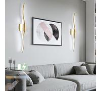 CAFIEDR Applique da Parete a LED dimmerabile da 28 W con Telecomando, Batteria Ricaricabile Tramite USB, Design Moderno e Curvo.