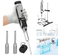 CAFIEDR Omogeneizzatore Ad Alta velocità per Laboratorio, Disperditore Ed Emulsionatore, con 6 velocità Regolabili, Miscelatore di Emulsioni Ad Alto Taglio con Supporto, Macchina Omog.Charge-10MM+8MM