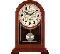 CAFIEDR Orologio da camino, orologio da tavolo retrò con pendolo, senza ticchettio, silenzioso, decorativo, a batteria, utilizzato per decorare il soggiorno o la decorazione della mensola dell'ufficio