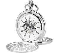 CAFIEDR Orologio da tasca meccanico a carica manuale con orologio da cacciatore completo di catena