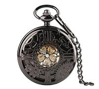 CAFIEDR Orologio da tasca meccanico da uomo in bronzo antico con numeri romani