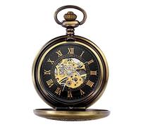 CAFIEDR Orologio da tasca Orologio da tasca meccanico cavo intagliato romano Orologio da tasca meccanico a conchiglia da uomo