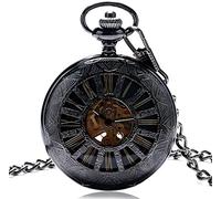 CAFIEDR Orologio da tasca quadrante di lusso linee oscure orologio da tasca meccanico automatico orologio maschile pendente vintage trasparente