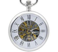 CAFIEDR Orologio da tascaOrologio analogico alla moda con display con numeri romani Orologio da tasca meccanico da donna a carica manuale