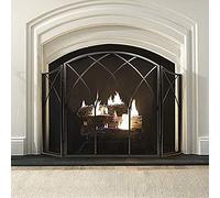 CAFIEDR Schermi di Protezione Pieghevoli per Posto Schermo di Protezione, parafango in Ferro battuto Extra Large a 3 Pannelli per Stufa a Legna e Gas,