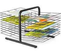 CAFIEDR Stendibiancheria in Metallo bifacciale con 20 Ripiani, Finitura Verniciata a Polvere Nera per aule di Pittura, studi e Uso Domestico