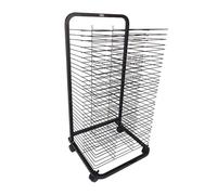 CAFIEDR Stendibiancheria Mobile per opere d'Arte con 25 Ripiani, Robusto Organizer in Metallo su Ruote, Contenitore per Tele per aule, Studio e Uso Domestico(30 Shees)