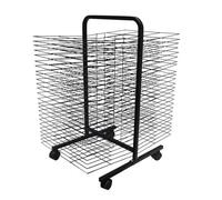 CAFIEDR Stendibiancheria Mobile per opere d'Arte in 5 Misure - Organizzatore d'Arte bifacciale per aule, Studio e casa, con Ruote per Un Facile Spostamento, da 10 a 50 (50)