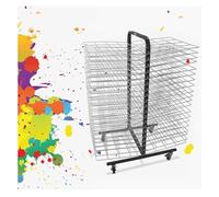 CAFIEDR Stendibiancheria per aule artistiche, scaffale in Metallo per riporre opere d'Arte con 40 Ripiani Rimovibili per riporre Tele, scaffale per impilare Tavole da Disegno, Adatto per