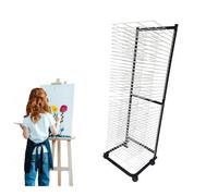 CAFIEDR Stendibiancheria per Disegni, scaffale portaoggetti per opere d'Arte a 40 Ripiani con Ruote, per scuole d'Arte e asili Nido