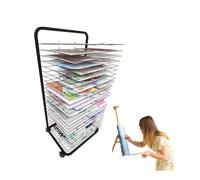 CAFIEDR Stendibiancheria per opere d'Arte a 30 Strati, stendibiancheria in Metallo con intervallo di 2 cm, stendibiancheria con Ruote per la conservazione di Materiali, per scuole materne