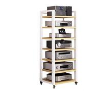 CAFIEDR Supporto Multimediale A 7 Ripiani per Componenti Audio/Video, Ricevitori Stereo, Giradischi, Console di Gioco E Sistemi di Intrattenimento..White-7 Tier