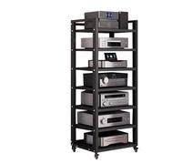 CAFIEDR Supporto Multimediale A 7 Ripiani per Componenti Audio/Video, Ricevitori Stereo, Giradischi, Console di Gioco E Sistemi di Intrattenimento..Black-7 Tier