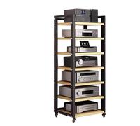 CAFIEDR Supporto Multimediale A 7 Ripiani per Componenti Audio/Video, Ricevitori Stereo, Giradischi, Console di Gioco E Sistemi di Intrattenimento..Red-7 Tier