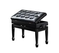 CAFIEDR Taburete de Piano Ajustable, banco de Piano Doble de Madera maciza con compartimento de almacenamiento, Patas de herradura. Perfecto para Niños y adultos. Practica con hermosos paisajes.