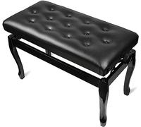 CAFIEDR Taburete para Piano, banco para Piano, taburete de tocador, cómodo banco para Piano dúo, con Robusto Marco de Madera maciza, apto para la mayoría de Los Pianos, altura Ajustable.