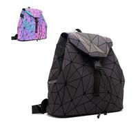CAFINY Zaino Geometrico Borsa Geometrica Donne Modello Geometriche Olografica Borse Signore Borse Luminose Zaino Donna Olografico luminoso Daypack per Tempo Libero, College