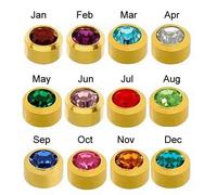 Caflon Birthstones Stud Earrings Gold Plated Assorted Colours Regular (12)