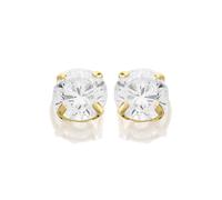 Caflon Birthstones Stud Earrings Gold Plated Cubic Zirconia 2mm