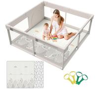 Cafolatt Box Bambini con Materassino - 150x150cm Recinto per Bambini, Grande Box Neonato Centro di Attività per la Casa (150x150x64cm)